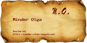 Minder Olga névjegykártya